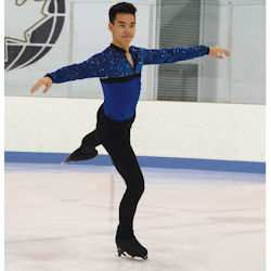 Mens Boxed In Blue Ice Skating Top 