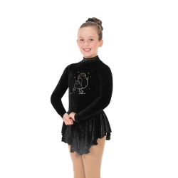 Jerrys Childrens Crystal Critters Ice Skating Dress: Penguin on Black (170)
