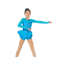 Jerrys Childrens Crystal Kisses Ice Skating Dress: Turquoise (154)