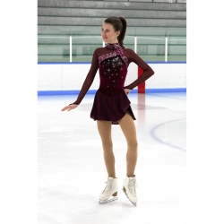 Jerrys Crystal Fanfare Ladies Figure Skating  Dress: Burgundy