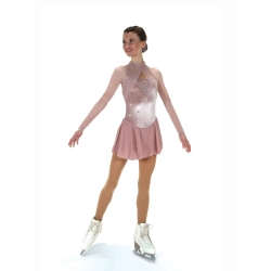 Jerrys Gathering Glamour Ladies Ice Skating Dress: Blush Pink