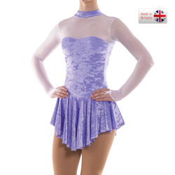 Crushed Velvet Ice Skating Dress with  Glittermist- Lilac or Pink