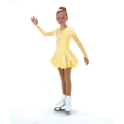 Jerrys Lemon Chiffon Figure Ice Skating Dress