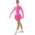 Plain Nylon Lycra Fluorescent Pink Ice Skating Dress