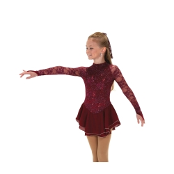 Jerrys Childrens Sequin Lining Skating Dress Wine