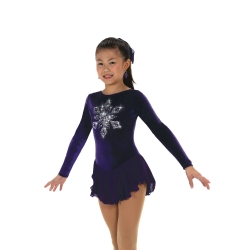 Jerrys Childrens Single Snowflake Ice Skating Dress-Purple 