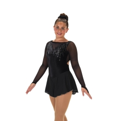 Jerrys Slightly Silver Ladies Figure Skating Dress -Jet Black