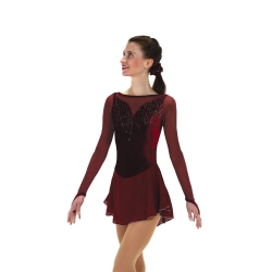 Jerrys Slightly Silver Ladies Figure Skating Dress -Wine