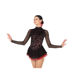 Jerrys Ladies Swirletta Ice Skate Dress: Black/Red (28)